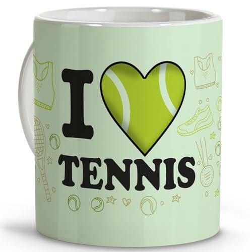 LolaPix Tazza in Ceramica da 330 ml per Tennisti e Tenniste, Regali Originali per Sportivi, Tennis Maschile e Femminile
