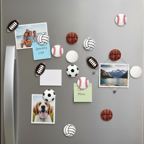 12 imanes decorativos de baloncesto para refrigerador miniatura 7