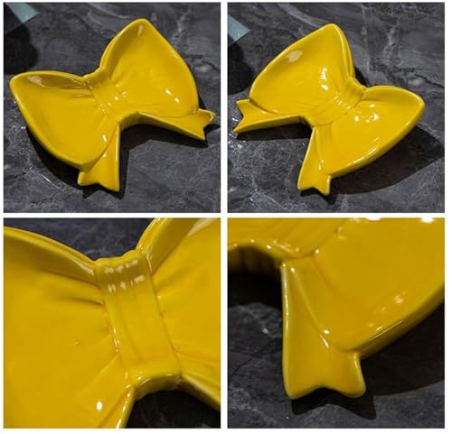 Porte-savon en céramique jaune avec design nœud papillon élégant - 7