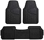 Automotive Floor Mats Black Universal Fit Climaproof for All Weather Protection Heavy Duty Rubber fits Most Cars, SUVs, and Trucks, Trim to Fit FH Group F11511BLACK