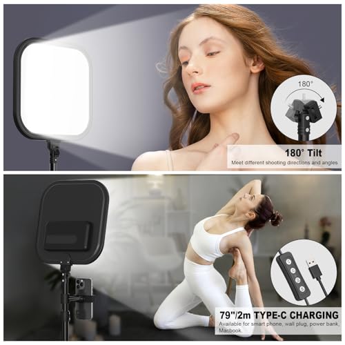 2Pack LED Video Light Kit, Hagibis 15W Photography Lighting Kit, 78" Dimmable Studio Lights with Tripod, 2500-8500K Stream Light for Video Recording, Game Streaming, Photography, Tiktok, YouTube - Image 5