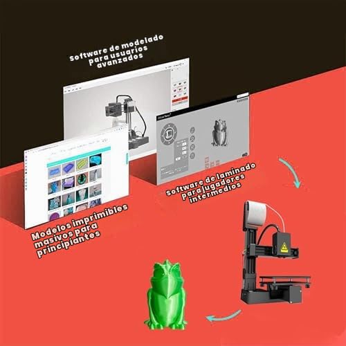 Denash Impresora 3D para Principiantes Máquina de Impresión 3D Fácil de Usar Tamaño de Impresión Compacto de 4x4x4 Pulgadas con Alta Precisión Calentamiento Rápido para (Black)