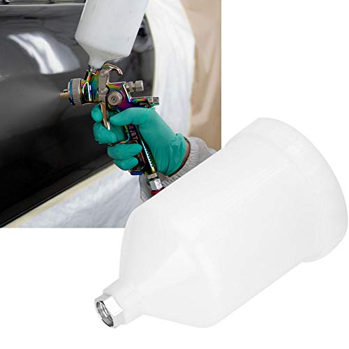 600ml Pistola de Pulverización Olla Plástico Acero Inoxidable Conector Roscado Accesorios para Herramientas Neumáticas Cover