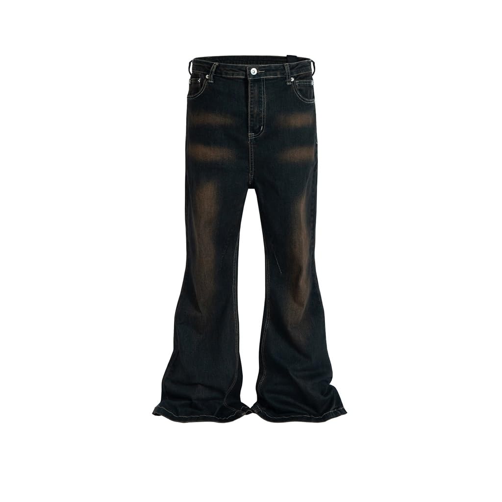 Jean micro évasé délavé effet vintage avec coupe jambe large