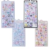 ドロップシール ぼんほんドロップ 3d手帳 可愛 立体 デコ ぷっくり ぷくぷく装飾用 漫画の動物 きらきら輝く 女の子 手作りノートパソコン スマートフォン 水筒 ペン 装飾用として使用可能です (4つ)