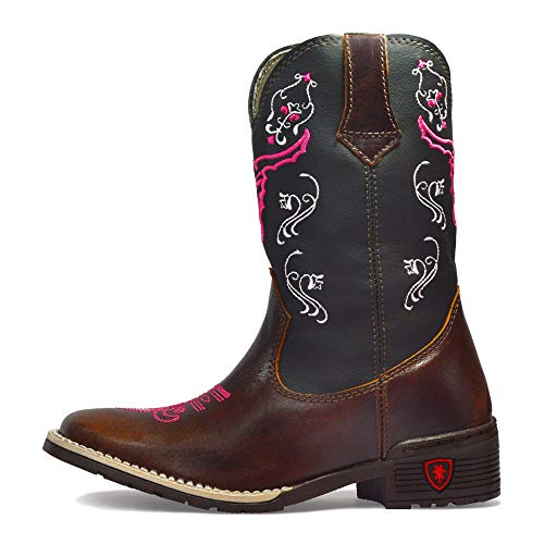 Kit Bota Texana Infantil Criança Texas Gold Cara de Boi Acompanha Cinto Tamanho:33/34;Cor:Marrom