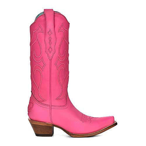 Image of Corral Boots Womens Embroidered Snip Toe Western Cowboy Boots Mid Calf Mid Heel 2-3 inch