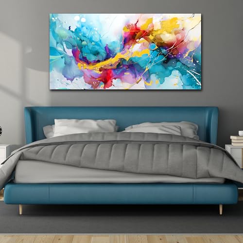 Abstract Canvas Wall-Art for Living Room - Colorful Wall Art Bedroom Office Artwork Wall Decor Ready to Hang Size 24" x 48" Abstract Canvas Wall-Art for Living Room - Colorful Wall Art Bedroom Office Artwork Wall Decor Ready to Hang Size 24" x 48"