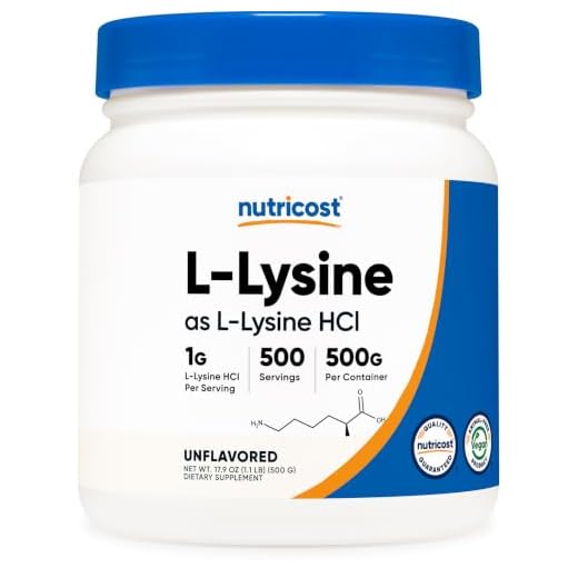 Nutricost L-Lysine Powder 500 Grams - Pure L-Lysine, Non-GMO, Gluten Free