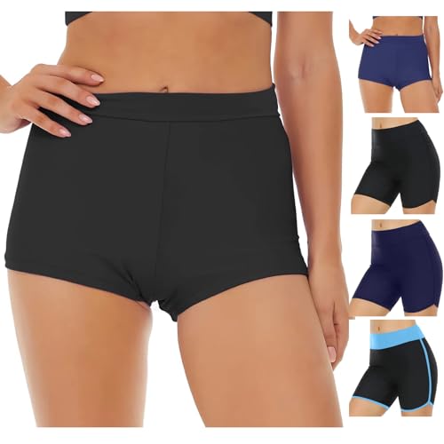 Women's Swim Shorts High Waisted Bathing Suit Bottoms Tummy Control Swim Boyshorts Full Coverage Boardshort Cut Low Rise