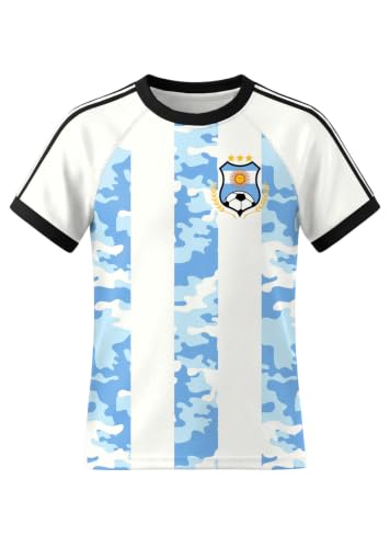 IIMMER Boys Girls Soccer Jerseys Short Sleeve Raglan Football Training Tee Shirt White Blue 12 Years