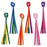 FESTFENDS 6-teiliges Set mit bunten Armbändern für Kinder, ideal für Tanzpartys, Bewegungsspiele und Kunstturnen.
