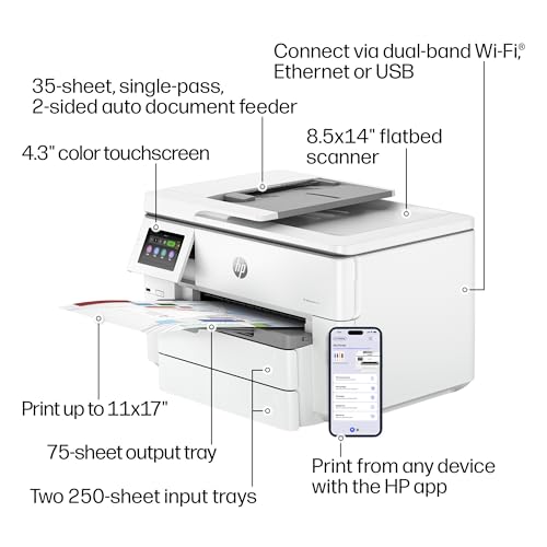 HP OfficeJet Pro 9730 Wide-Format Wireless All-in-One Color Inkjet Printer, Print, scan, Copy, fax, up to 11x17 ADF, Duplex Print/scan, Best-for-Office, 3 Month Trial of Instant Ink Included(C2WH0A) by HP - Image 5