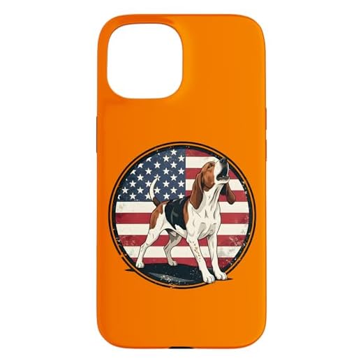 American Flag TRE-Colored Treeing Walker Coonhound Dog Case for iPhone 15