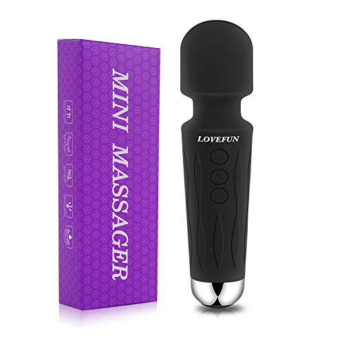 LOVEFUN Mini Wand Massager for Women/Men, Wireless Personal Massager Handheld with 8 Powerful