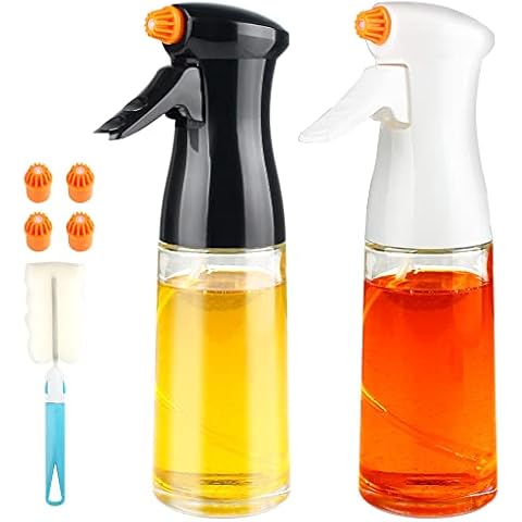 Oil Sprayer for Cooking 2 Pack Olive Oil Sprayer 7oz/200ml Oil Sprayer for Air Fryer,Cooking Oil Sprayer for Salad Making/Baking/Frying/BBQ,Versatile Spritzer with Brush Cover