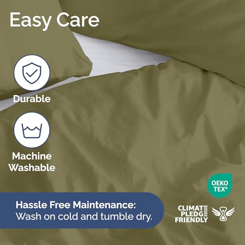 Image of Duvet Cover Queen Size Set - Extra Soft Queen Duvet Cover 90 inch x 90 inch with 2 Pillow Shams for Women, Men, Kids & Teens - Hotel Luxury w / Zipper Closures & Ties - Comfy, Cozy & Breathable (Sage Green)