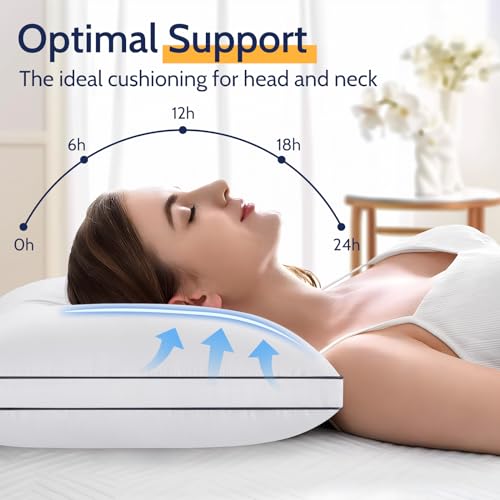 Image of ROUMEA Queen Size Pillows Set of 2, Gusseted Bed Pillows for Sleeping