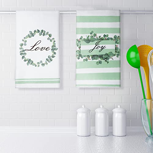 4 Pieces Leaves Kitchen Towels 16 X 24 Inch Dish Towels Bathroom Hand Towels Set Absorbent Hand Drying Cloth Hand Towels For Kitchen Bathroom (Fresh Style) #TOP3