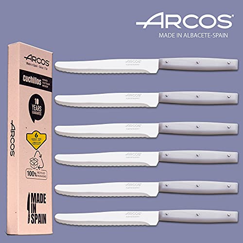 Miniatura 2 de Arcos Cuchillos De Mesa Cuchillo Mesa Tradicional 6 Piezas Cuchillo Chuletero Mango Nailon Envase Eco Fabricado En España