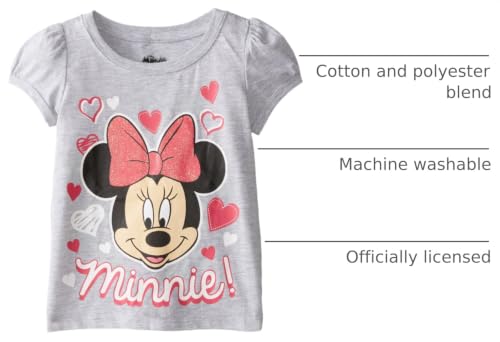 Image of Disney Minnie Mouse Toddler & Girls Short Sleeve Crew Neck Graphic T-Shirt