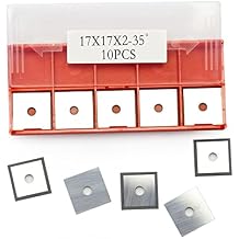 10pcs 17x17x2.0mm Square Carbide Cutter Inserts, 17mm Tungsten Carbide Replacement Cutter Inserts for Wood Turning Roughing Tool
