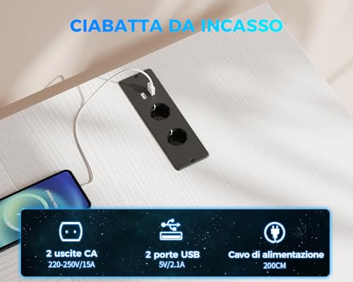 Scrivania con Cassetti, Scrivania ad Angolo Reversibile con Multipresa, Scrivania Gaming con LED e Supporto per Monitor per Ufficio a Casa, 167×102 cm, Bianco - Sedia gaming - Immagine 6