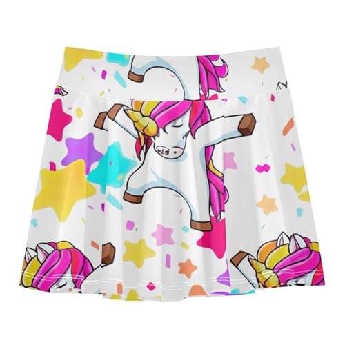 Colorful Unicorn Stars Pastel Athletic Shorts Girls Skorts Toddlers Tennis Skirts Cartoon Little Girl 3t