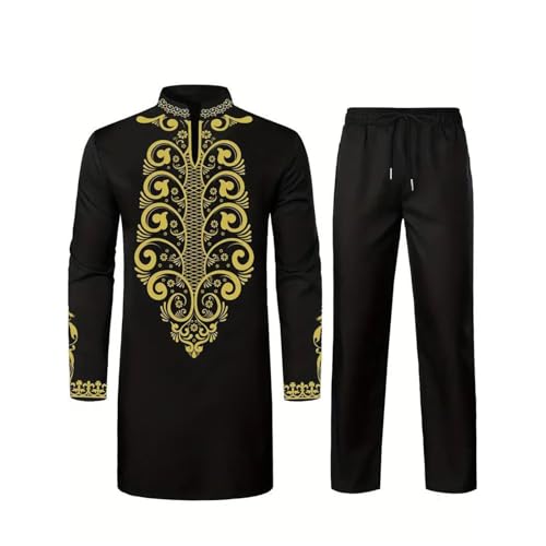 Ensemble de vêtements musulmans africains homme chemise pantalon Dashiki