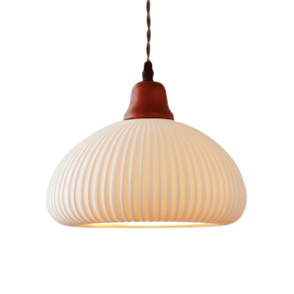 da a Sospensione a Testa Sina con Sorgente Luminosa E27, da a Sospensione in Ceramica e Legno ello con personalità Creativa, Dario in Stile Minimalista Giapponese, apparecchi di