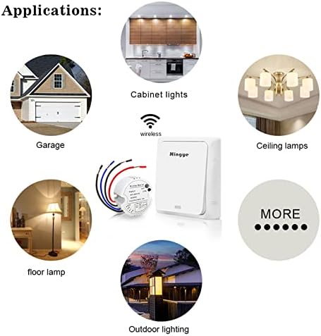 Wireless Lights Switch Kit, No Wiring No Battery, XINGYE remote Control Light Switch, Quick Create or Relocate On/Off Switches for Light, Easy-Installing/Portable/Waterproof (Switch and Receiver)