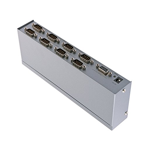 Serial Splitter 8 Port, Dtech Industrial Rs232 Expander Com Port Switch Box With Power Adapter For Sharing Pcs And Capture Data - 1X8 #TOP6