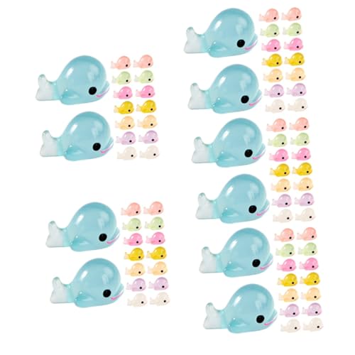 BESPORTBLE Lot De 5 Mini Figurines De Dauphins en Résine Décoration De Jardin Ornement Daquarium Statues Danimaux Miniatures 40 Pièces X 5