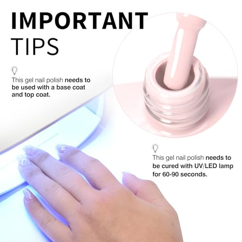 Image of CANNI 9ml Soft Rose Pink Gel Nail Polish, High Gloss UV LED Soak Off Gel