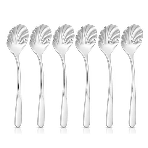 Image of Culinex 18 /8 Premium Stainless Steel 6 inch Small Spoon Set of 6 for Tea, Sugar, Dessert | Silver Rustproof Flatware, Cutlery By thinKitchen (Dora)