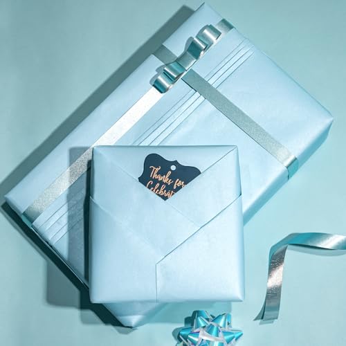 Image of RUSPEPA Blue Matte Wrapping Paper - Solid Color Pearly - lustre Paper Perfect for Wedding, Birthday, Christmas, Baby Shower -17 Inches X 32.8 Feet