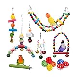 ✔♥【Colores brillantes para más atractivo】Los colores brillantes pueden atraer la atención de un pájaro rápidamente; el diseño mejorado del diseño de campana puede atraer a tus pájaros a masticar y perfeccionar, y no pellizcarán su boca, haciendo que los pájaros tengan un estado de ánimo más agradable.