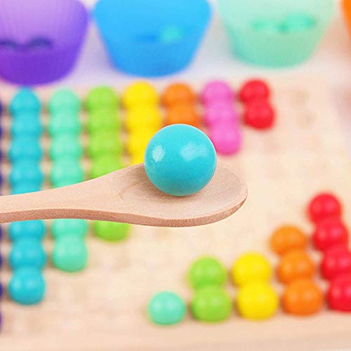 Houten Go Games Set Dots Kralen Board Games Speelgoed Rainbow Clip Kralen Puzzel, Houten Peg Board Kralen Game Rainbow… - Afbeelding 7