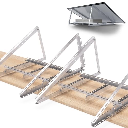 2 Sets Solarmodul Halterung zur Beschwerung - 0% MwStHalterung für Solarmodule bis zu 114.5 cmRobuste Solarpanel HalterungEinstellbarer Neigungswinkel 0 - 90Flachdach Balkonkraftwerk Wand