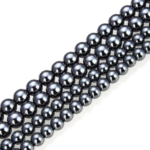 1 Strand Adabele Natural Black Hematite Healing Gemstone 8mm Round Loose Beads Gem Stone Spacer (47-50pcs) for Craft Jewelry Making GFC1-8