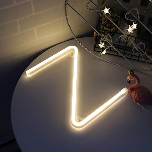 Image of ENUOLI Warm White Neon Letter Lights Light up Words Sign Alphabet Neon (Z) | Art Lights Best Wall Decor for Wedding Birthday Party Christmas Home Bar Club Baby Room Living Room Decoration