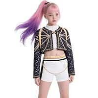 Rumi Golden Costume Kids, Kpop Girls Halloween Cosplay Outfit 3-4Y