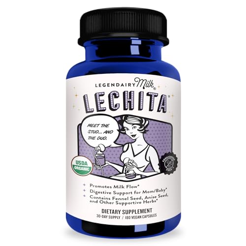 Image of Legendairy Milk Lechita, Supports Milk Flow, Organic Fenugreek Free Breastfeeding Supplement, Organic Fennel & Anise, Made in USA, 180 Vegan Capsules