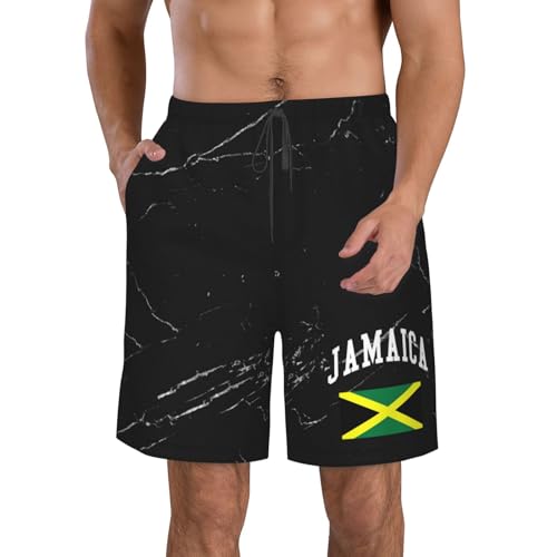 Kkaingg Jamaica Jamaican Flag Mens Swim Trunks Quick Dry Swim Shorts Summer Beach Shorts with Pockets Swimsuit