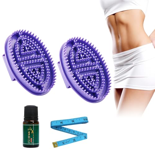 MINGRUO 2Pcs Cepillo Meridian para Masaje, Cepillo de Masaje Meridian Brush, Peine de Masaje Ergonómico, Cuerpo de Pincel Meridiano con Aceite portátil (Morado)