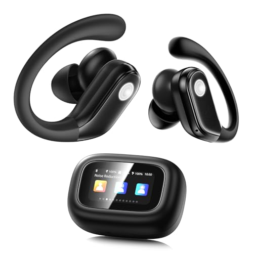 Image of jaddsa Wireless Earbuds, Bluetooth 5.4 Sport Headphones with Smart Charging Case, ENC Noise Cancelling, Ear Buds with IPX7 Waterproof & Bass Stereo Sound for iOS, Android - Jet Black