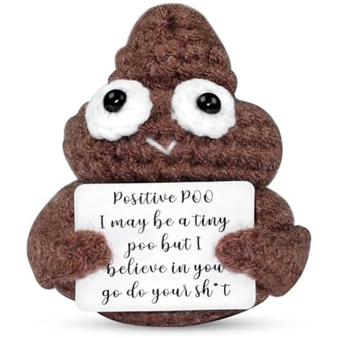 XINGUANG Handmade Positive Doll Gag Gifts: Funny Crochet Doll Cheer Up Gifts for Familys Friends Birthday Christmas Day - Cute Funny Knitted Stuff for Party Decoration Encouragement Cover