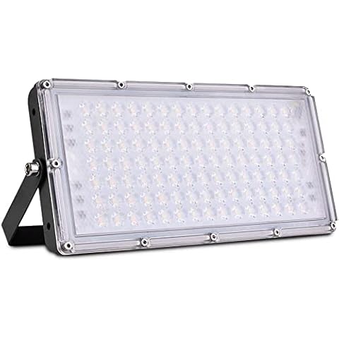 100W LED Floodlight Outdoor Sararoom IP66 Security Spotlights with Waterproof,Slim,180 °Rotation Design,Warm Light,220V Suitable for Garden, Courtyard, Factory,Playground (100W,Warm) Cover