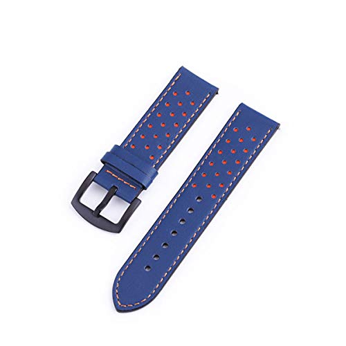 Bracelet montre classique cuir veau 20mm réglable avec boucle déployante 22mm