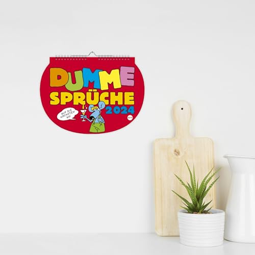 Dumme Sprüche Humorkalender 2024. Lustiger Wandkalender mit 52 witzigen Sprüchen und Cartoons. Humorvoll illustrierter Wochen-Kalender 2024 zum Aufhängen.: Für Gescheite! - Image 2
